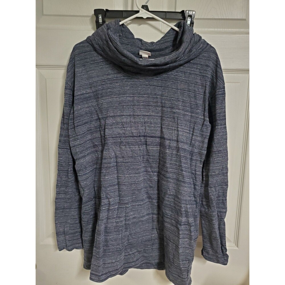 Merona Sweatshirt Heather Blue/Gray Cowl Neck Pullover Women's XXL Long Sleeve
